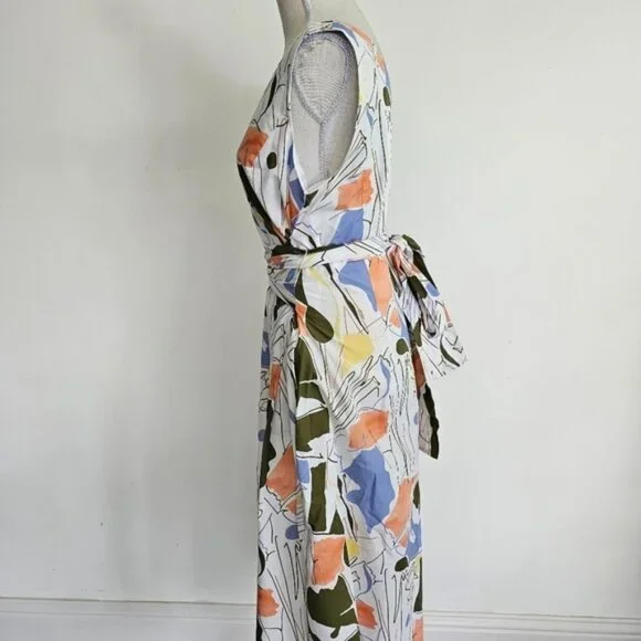 Lafayette 148 New York Aileen Print Tie-Waist Midi Dress - Picture 5 of 11